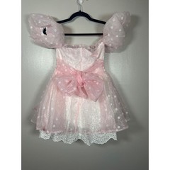 Sugar Thrillz Dolls Kill Pink Organza Eyelet Puff Sleeve Mini Dress AST240943 S