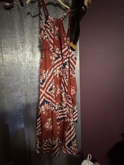 Burgundy Floral & Navy Patchwork Maxi Dress
