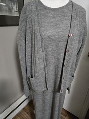 Finity Grey Sweater Dress With Matching Sweater Size Large