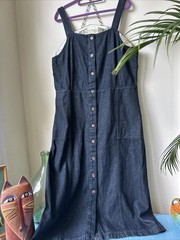 Seasalt Denim Dress Women&rsquo;s River RockDress Dark Indigo Wash Size Uk 18