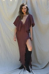 Hand Dyed Cotton Crepe Maxi Dress – Plain Boho Dress, Lightweight Summer Outfit