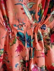 Indian Vintage 100% Cotton Long Beach Maxi Kaftan Dress One Size Caftan Kimono