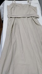 SHEIN Beige Solid Maxi Dress Button Front Belted Strappy Sleeveless Size 6