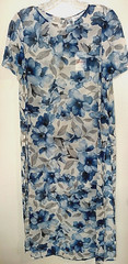 Calvin Klein 100% polyester multi-color floral s/s extra long tunic/ dress XS