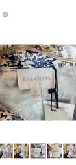 Sugarlips White Blue Etchings Collared Puff Sleeve Mini Ruffle Hem Puff Sleeve