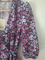 Yumi Daisy Wrap Maxi Dress UK Size 12 Navy Pink Red Floral Half Sleeve New Tags
