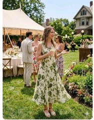 Vintage JG Hook Ditsy Floral Midi Dress Size 10 Sleeveless Cottagecore Fairy