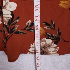 B.O.G Collective Dress S Floral High Low Button Front Rust Bohemian Ruffle Maxi