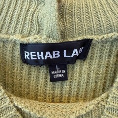 Rehab Lab Olive Knit Dress with Faux Fur Cuffs