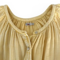 Faherty Women&rsquo;s Size Medium Yellow Dream Organic Cotton Gauze Carmel Tie Dress
