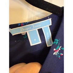 Draper James Navy Floral Polka Dot Short Sleeve Shift Size 4 Interview Dress
