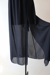 Y2K Fashion Moda Italy Navy Sheer Chiffon Backless Prom Long Maxi Dress Women S