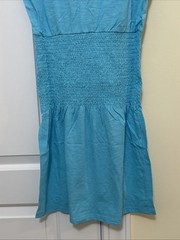 Candace Cameron Bure Reg Breezy CottonSmocked T-shirtDress Turquoise XXS A513696