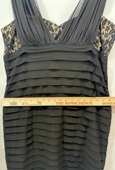 NWOT Scarlett Nite Black Beige Skirt Cocktail SZ 16 Dress Chiffon Straps T1006