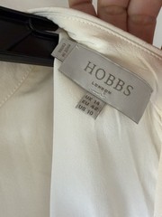 Hobbs London Suit Dress 10 Silk Top Wool Skirt Gray Diamond Dot Sheath