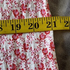 Loft Dress Large Border Tie Nek Swing Boho Beachy Casual Blouson Sleeves Frock