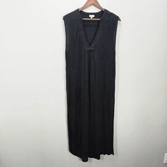 POL Maxi Dress M Gray Linen Blend Jersey Sleeveless Minimalist Coastal Lagenlook
