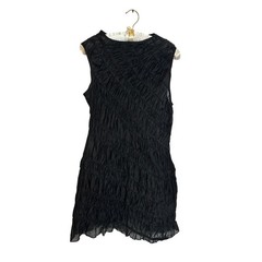 Meshki Ruched Mini Dress Size M Black Sleeveless Semi Sheer Bodycon Party