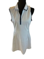 G/FORE Sleeveless White Polo Stretch Nylon Lined Golf Tennis Dress L NWOT $225