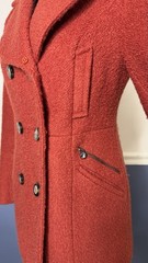 Laundry Shelli Segal Red Bouclé Wool Blend Peacoat Women&rsquo;s Sz 4 Double Breasted