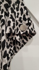 Michael Kors Leopard Animal Print Crew Neck Short Sleeve Button Dress L