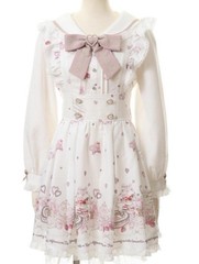 Liz Lisa Many Hearts Afternoontea Patterned dress White