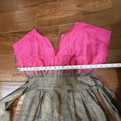 Calypso St. Barth 100% Silk Dress S Pink Grey Ombré Fit & Flare Kimono Cocktail