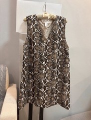 H&M V-NECK SHIFT DRESS Snakeskin pattern Size M