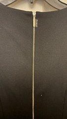 kate spade new york Black Solid Round Neck 3/4 Sleeve Pearl Bow Zip Mini M