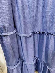 NWT Davi & Dani Blue Smocked Ruffle Strap Tiered Dress Size 2XL Boho Cottagecore