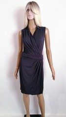 AllSaints Wrap Dress UK 10 US 6 Dark Gray Sleeveless Viscose Minimalist