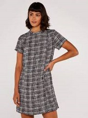 Apricot Woven Tweed Shift Dress Size Medium \ BNWT Authentic – UK Seller