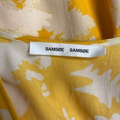 Samsoe Samsoe Womens Radiant Sunflower Long Sleeve Ruffle Wrap Janine Dress S