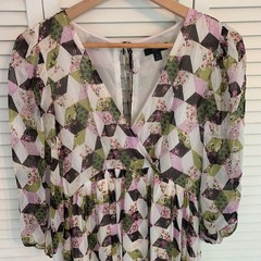 J.Crew Lurex Chiffon Patchwork Midi Dress Metallic Floral Sz 4 Cottagecore Boho
