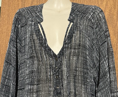 Patterson J. Kincaid black dots polyester sheer cover up dress M