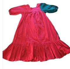 Vintage Raquel Unger Muumuu House Dress Zebra Applique Colorblock XS