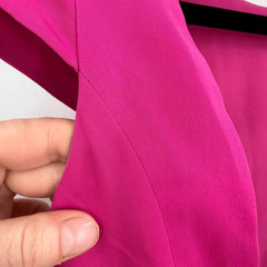 Tibi Womens Silk Lined Short Cap Sleeves Open Back Mini Sheath Dress Pink Size 2