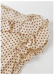 Women Doen Silk Blend Polka Dot A-line Flare Midi Dress