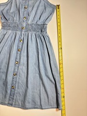 Speed Control NY Light Denim Button Front Mini Sun Dress Teen – Medium