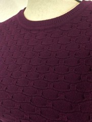 Eliza J Purple 3/4 Sleeves Crewneck Tie Waist Fit & Flare Sweater Dress, size XS