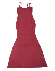 WeColor Red Ribbed Adjustable Spaghetti Strap Midi Bodycon Dress Size Medium