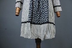 GUDRUN SJÖDÉN Multicolor Mixed Pattern Square Neck 3/4 Sleeve Tunic Dress Size S