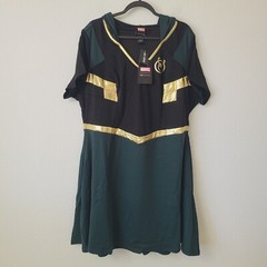 Her Universe Marvel Loki Hooded Dress Plus Size 3X Black Gold