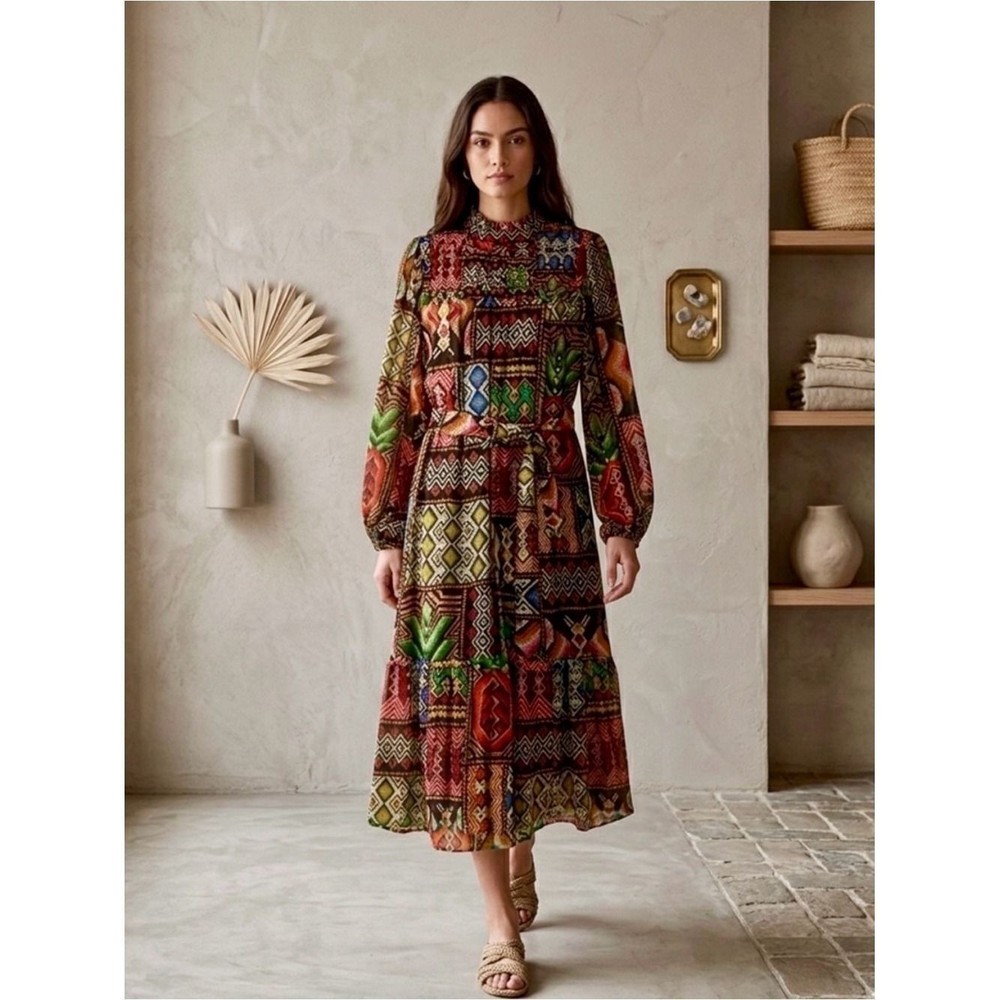 FARM Rio Patchwork Maxi Dress in Multi-Color
