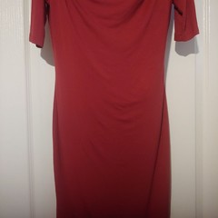 Peruvian Connection Draped Cowl Neck Dress Sultry Elegant Minimalist Runway