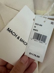 MACH & MACH Bow-Detailed White Blazer Dress Women Size 6