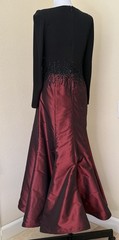 Lourdes Chavez Evening Gown Long Beaded Maxi Dress Bubble Hem Haute Couture