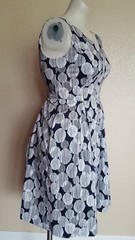 Nine West Women&rsquo;s Navy Blue White Pleated V-Neck A-Line Dress Size 8 C029 $120