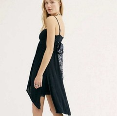 Free People Side Swept Hi Lo Dress Convertible Midnight Blue Asymmetric Size M