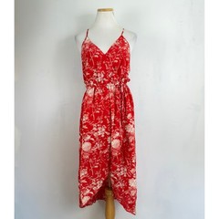 Lucky Brand Dress Size Small NWT 100% Silk Sleeveless Floral Print Red/Orange